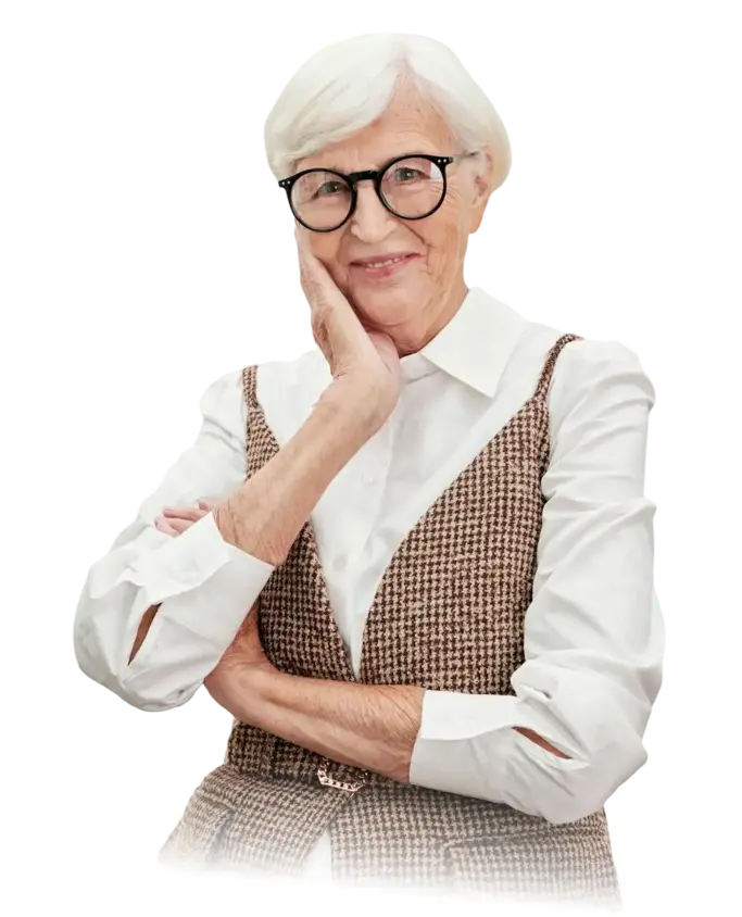 Happy senior at home